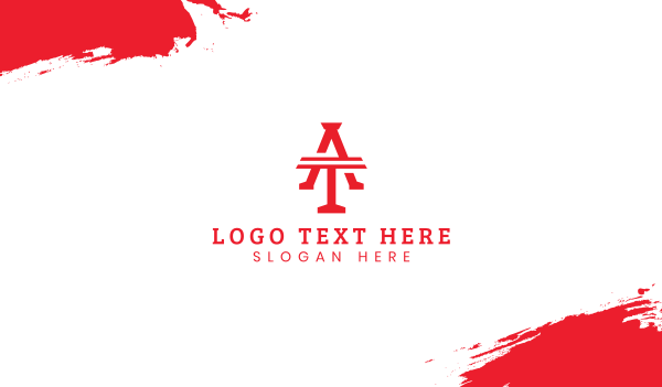 Red Corporate A & T  Business Card Design Image Preview