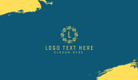 Abstract Yellow Wreath Lettermark Business Card Image Preview