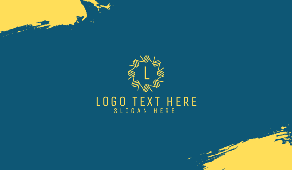Abstract Yellow Wreath Lettermark Business Card Design Image Preview