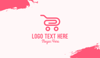 Pink Paper Clip Cart Business Card Image Preview