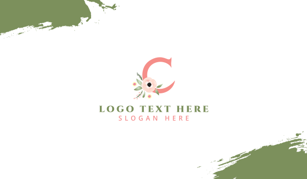Floral Letter C Business Card Design Image Preview