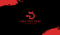 Red Devil Letter D  Business Card Image Preview