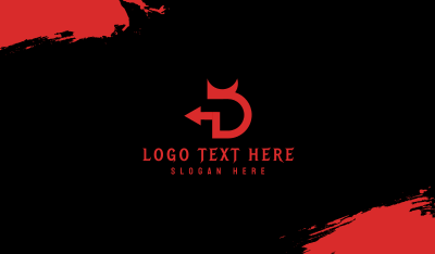 Red Devil Letter D  Business Card Image Preview