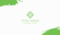 Green Flower Tile Business Card Design
