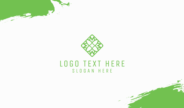 Green Flower Tile Business Card Design Image Preview