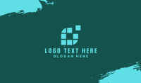 Digital Pixel Letter O Business Card Image Preview