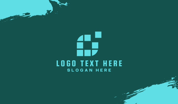 Digital Pixel Letter O Business Card Design Image Preview