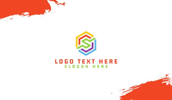 Rainbow Polygon S Business Card Design Image Preview