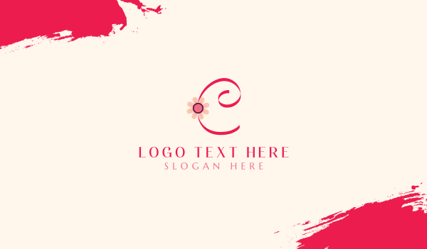 Pink Flower Letter C Business Card Design Image Preview