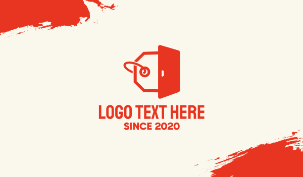 Orange Door Tag Business Card Design Image Preview