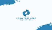 Blue Tech Letter Z Business Card Image Preview