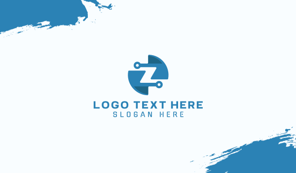 Blue Tech Letter Z Business Card Design Image Preview