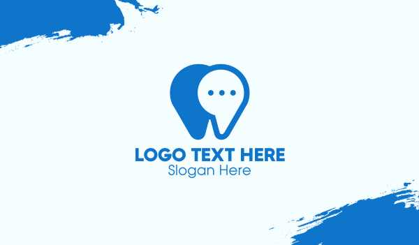 Blue Dental Chat App Business Card Design Image Preview