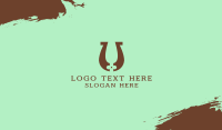 Lucky Horseshoe Letter U Business Card Image Preview