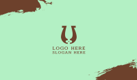 Lucky Horseshoe Letter U Business Card Image Preview