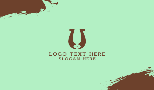 Lucky Horseshoe Letter U Business Card Design Image Preview