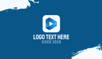 Blue Media Player Button Business Card Image Preview