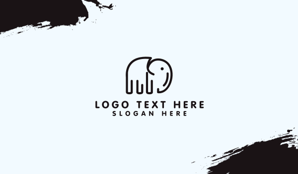 Minimalist Black Elephant  Business Card Design Image Preview