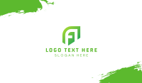 Modern Green Letter A Business Card Image Preview