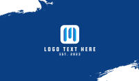 Blue Letter M Streaming Application Business Card Design
