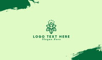 Green Floral Human Emblem Business Card Design