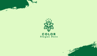Green Floral Human Emblem Business Card Image Preview