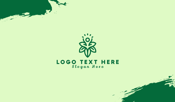 Green Floral Human Emblem Business Card Design Image Preview