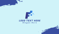 Pixel Letter F  Business Card Image Preview