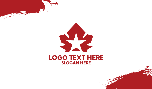 Red Canadian Star Business Card Design Image Preview