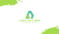 Green Letter A Business Card Design