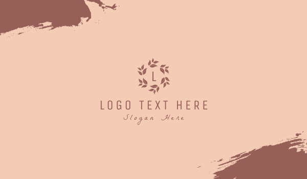 Brown Floral Wreath Letter  Business Card Design Image Preview