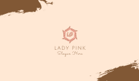 Pink Elegant Leaf Letter Business Card Image Preview