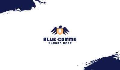Blue Eagle Letter Shield Business Card Image Preview