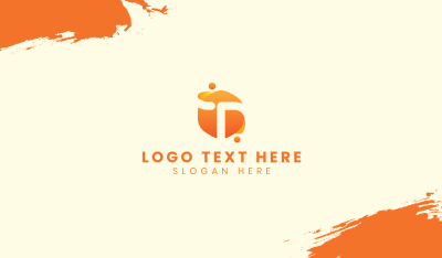 Orange Liquid Letter T Business Card Image Preview