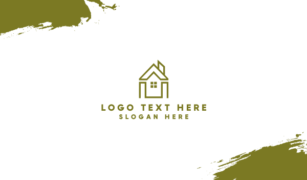 Green Shape House Business Card Design Image Preview