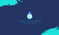 Blue Water Droplet Business Card Preview