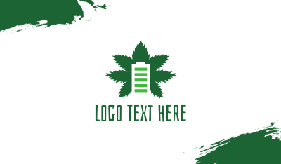 Green Cannabis Battery  Business Card