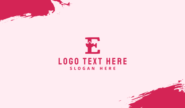 Pink Letter E Flower  Business Card Design Image Preview