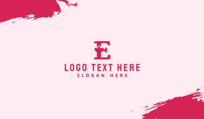 Pink Letter E Flower  Business Card Image Preview