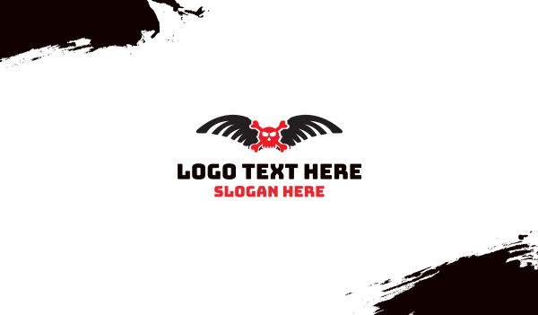 Winged Red Skull Business Card Design Image Preview