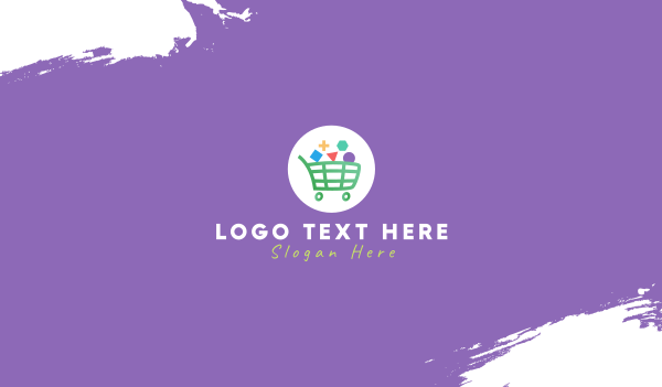 Geometric Shopping Cart Business Card Design Image Preview