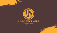 Golden Elegant Circle Business Card Image Preview