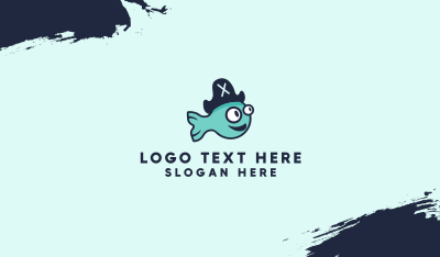 Fish Pirate Mascot Business Card Image Preview