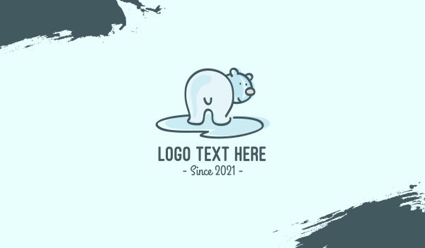 Polar Bear Cartoon Business Card Design