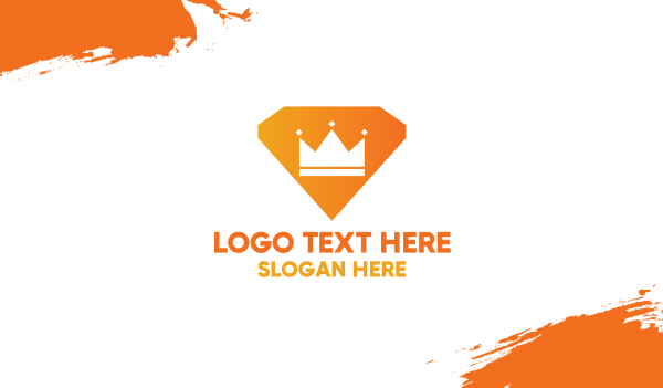 Orange Diamond Crown Business Card Design Image Preview