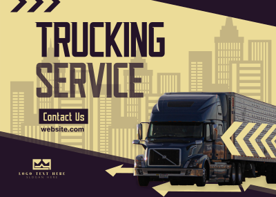 Truck Moving Service Postcard Image Preview