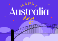 Australia Harbour Bridge Postcard Design