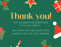 Cute Christmas Thank You Card Design