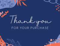 Leaves And Flowers Thank You Card Image Preview