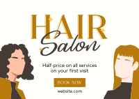 Fancy Hair Salon Postcard Design
